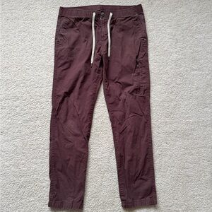 Vuori Ripstop Pants Women's Large Maroon Athleisure Hiking Walking